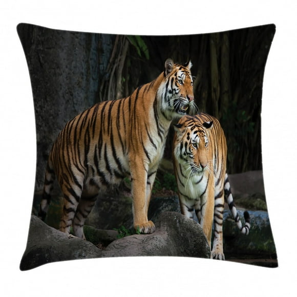 18x18 Multicolor Tiger Lover Cartoon Shirts Crouching Tiger Inspired Throw Pillow 18x18 Multicolor Tiger Lover Cartoon Shirts Crouching Tiger Inspired Throw Pillow
